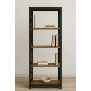 Βιβλιοθήκη "Artisan Scroll" | Μεταλλική & Ξύλινη